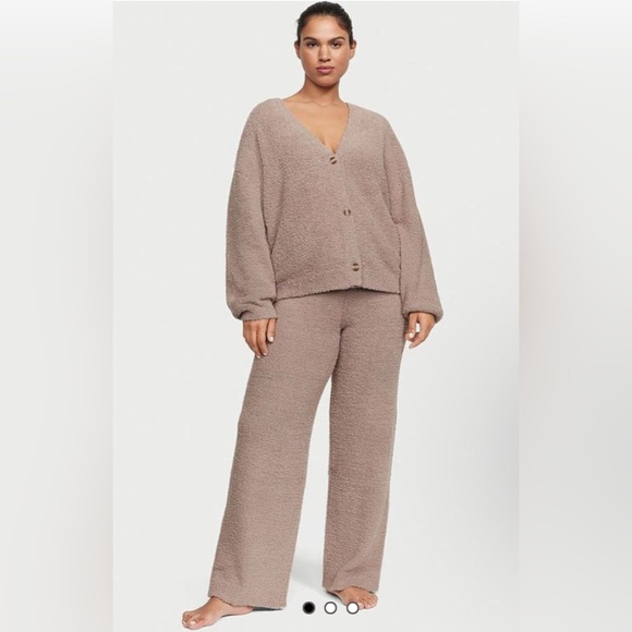 VICTORIAS SECRET Cozy Knit Cardigan Pants 2 Piece Set Pajama Home Wear Comfort S - Picture 2 of 11